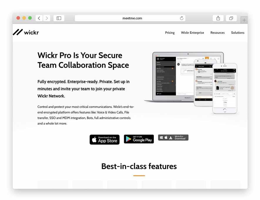 Wickr App Screen
