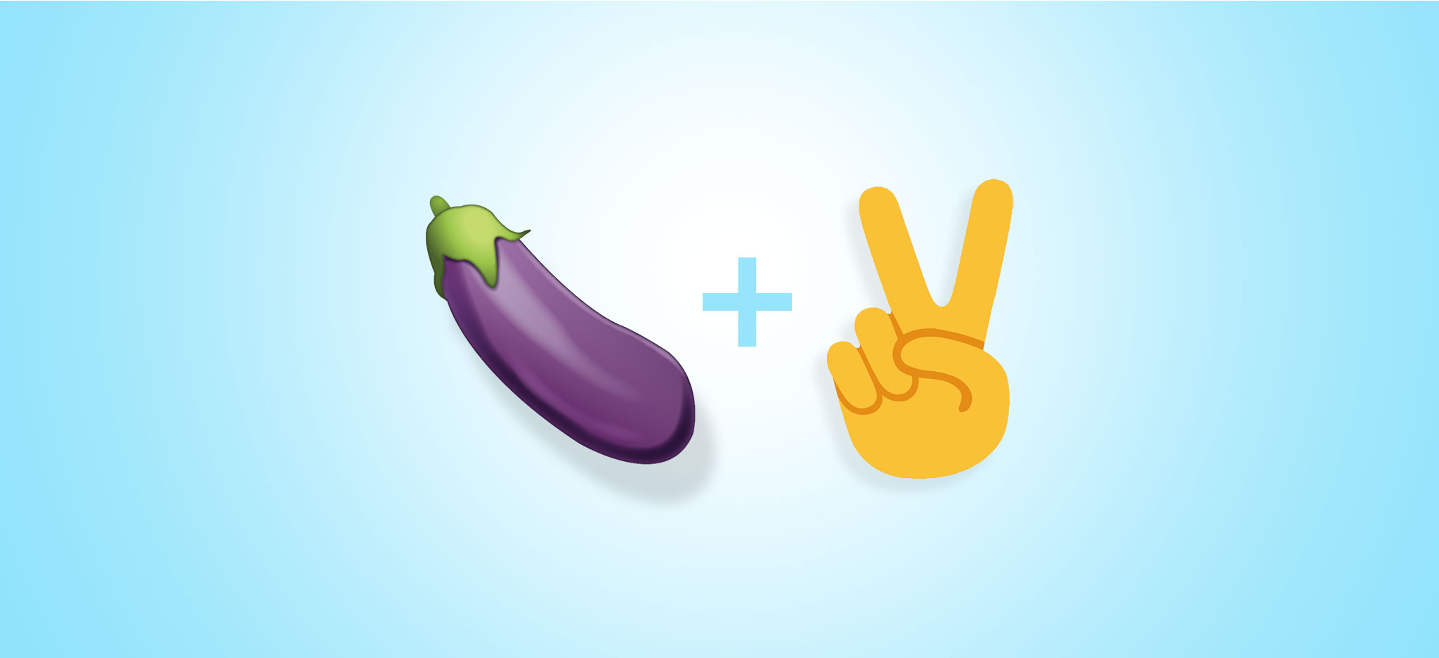 Eggplant + Piece sign emoji