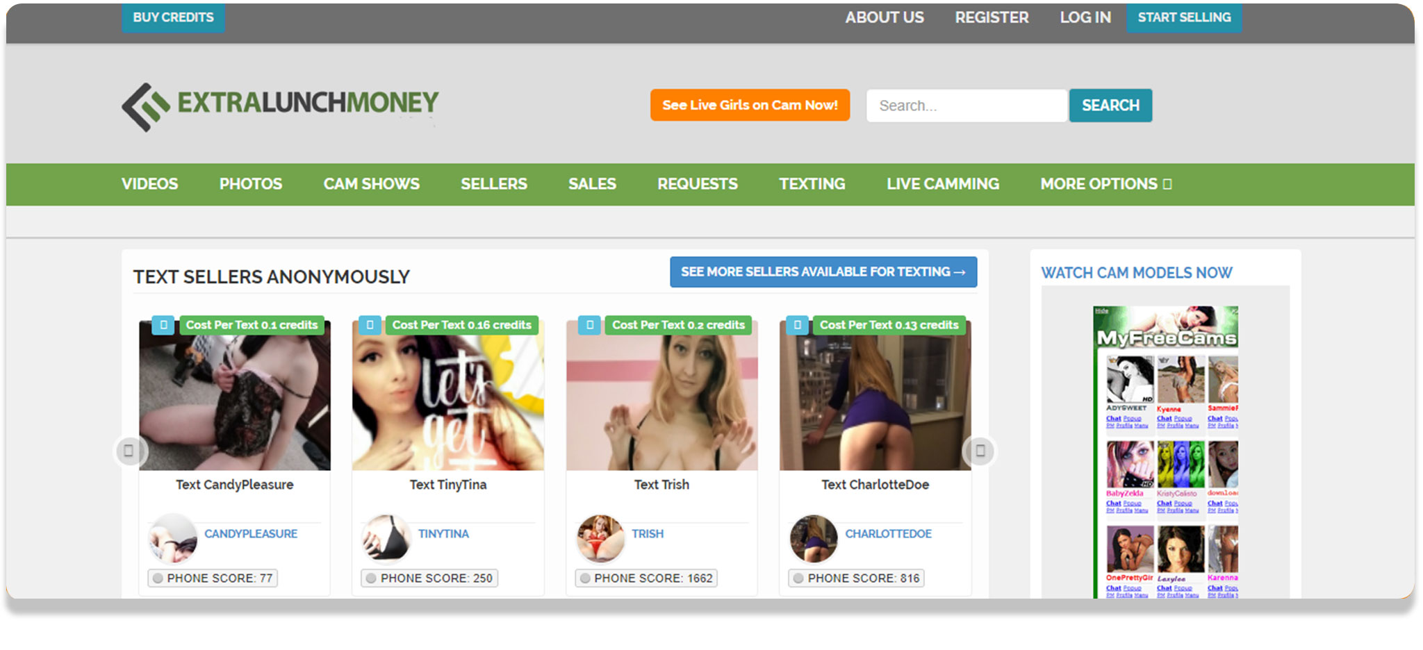 ExtraLunch money for sexting